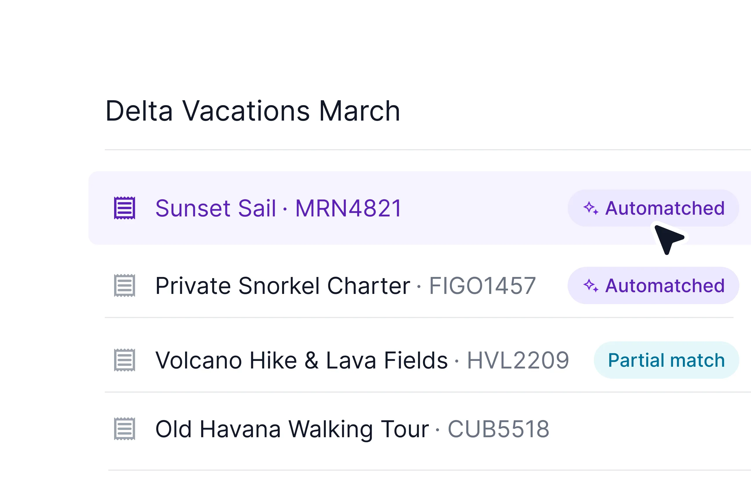 Auto-matching commission statement line items to bookings